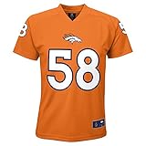 NFL Boys 4 – 7 von miller Denver Broncos Player Name & Number VネックTシャツ、スモール/（4）、オレンジ