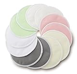 Organic Bamboo Nursing Pads (12 Pack) With Bonus Laundry Bag by Enovoe - Washable Breastfeeding Pad 