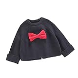Pojour ベビー服 子供服 女の子ニットセーター 冬 防寒 かわいいリボンセーター おしゃれ 暖かい 厚手 綿 ベビールームウェア キッズ 丸首 子供 ガールズ トップス