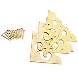 4個入り 真鍮コーナーブラケット コーナープロテクター ボックスキャビネット装飾 家具ハードウェア（12ネジ付き) 3cm