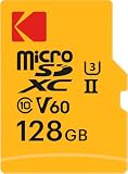 Kodak MicroSDカード 128GB UHS-II U3 V60 超高速転送速度 300MB/秒 読み取り160MB/秒 4K/8Kビデオの書き込みに最適 写真やビデオ撮影に最適 SDアダプター付き