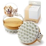 シャンプーブラシ ピンク 犬用 猫用 マッサージ ブラシ シリコン製 ペット用 くし (シャンプー＆ブラシ（ピンク）)