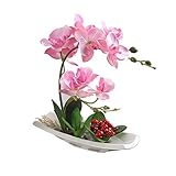 BULARY　造花 胡蝶蘭立ラベンダー 花束　高品質コチョウラン　インテリア　プレセント　ギフト　結婚式　誕生日　発表会　入学式　卒業式　ミニ 小さいサイズ いろんなタイプ選べる　タイプA　レッド