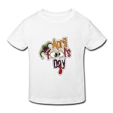 星 ２～６歳子供 男女兼用 半袖 ティー Tシャツ April Fool Day 可愛い White 5-6 Toddler