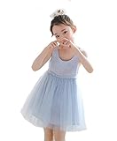 Honey baby 女の子ドレス 子供チュールドレス キッズサマードレス 旅行 ビーチ ジュニアドレス プリンセス お姫様ドレス プリンセス 結婚式 夏 (150cm, ブルー)
