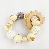 Mamimami Home おしゃぶり 木製ブレスレット オーガニック 噛がためのガラガラ ハリネズミ