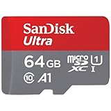 SanDisk 64GB Ultra microSDXC UHS-I メモリーカード アダプター付き - 最大140MB/秒、C10、U1、フルHD、A1、MicroSDカード-SDSQUAB-064G-GN6MA