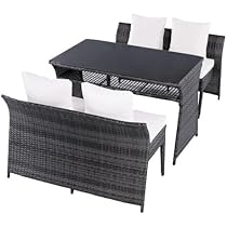 新品　ガーデンファニチャー　ガーデンチェア　ガーデンテーブル　ブラック×グレー Amazon.co.jp: ガーデンテーブルセット 2way 2人掛けから4人掛け