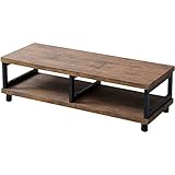 山善(YAMAZEN) テレビ台 ローボード 組立品 幅100 42型TV対応 アンティーク調 アンティークブラウン/ブラック FTR-1040(ABR/SBK)