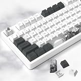 MOLGRIA Ink Lotus カスタムキーキャップ、140セットPBT OEMプロファイル昇華型ANSI/ISOレイアウト キーキャッププーラー付き ゲーミングキーボード用