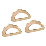 Fenteer ウッド製　ティースリング　雲形状　面白い　乳児おもちゃ　フォーカス助け　3個入り