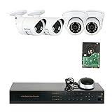 4 Channel NVR with 4 x HD-IP Camera, 1/3" CMOS Digital Image Sensor, 3.6mm Megapixel Lens. Based on 
