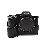 kinokooソニー ILCE-7RM4 A7R4 A7RM4 A7RIV A74専用 ハーフケース カメラケース PUレザー(BK)