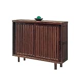 日本製 和風 幅120cm ロータイプシューズボックス 脚付き ブラウン 完成品