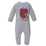 2018年 春物 はらぺこあおむし 天竺 りんごプリント カバーオール THE WORLD OF ERIC CARLE グレー◇60cm