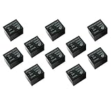 Perfk 10点セット　小型　パワーリレー　自動車リレー　12V　5ピン　汎用　軽量　ブラック