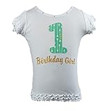 Reflectionz Baby GirlsホワイトミントRhinestuds " No。1 "誕生日シャツ12 – 18 M カラー: ホワイト