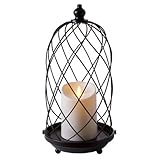 Lot of 4 : 15 "ブラックLuminara鳥ケージFlameless Candleホルダーセット