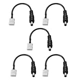Sienoc 2Pin Connector Cable To DC Male Adapter 2.15.5mm For 5050 Single Color LED Light Strip, Pack 