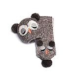 Kishiya　ベビー帽子　ニットキャップ+マフラー　かわいい　防寒　ニット帽子 (コーヒー)