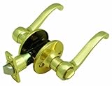 Design House 783043 Scroll 2-Way Latch Privacy Door Handle, Adjustable Backset, Polished Brass Finis