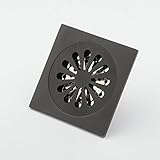 HiendureTM Antique Brass Square Shower Waste Water Drainer Floor Drain with Removable Strainer, Oil 