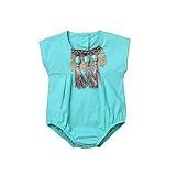 SCFLIFE赤ちゃん新生児幼児少女ソリッド半袖タッセルロンパー (100cm)