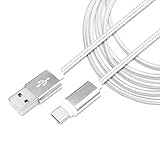 mitas USB Type-C ケーブル 急速充電 高耐久 充電ケーブル ナイロンメッシュ編み タイプC USBケーブル 断線しにくい スマホ 充電対応 シルバー 1.5m ER-ALTPC15-SL