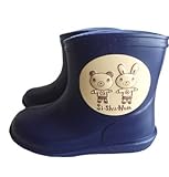 【SiShuNon/シシュノン】ショートレインブーツ クマ ウサギ 　長靴1000024 (15㎝, ネイビー)