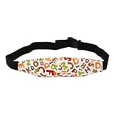 SODIAL ランダムパターン頭サポート乳母車ベビーカー安全シート固定ベルト調節可能な幼児用の安全シート睡眠ポジショナー