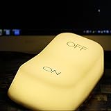HuntGold on-offテーブルランプ夜間ライトUSB充電LEDベッドサイドランプ重力センサー付きイエロー