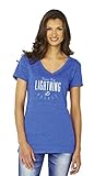 NHL Women 's Traditional Triblend半袖VネックTee L ブルー