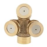 Flameer 真鍮　1/2　庭園　草　芝生　スプレー　ノズル　灌漑　スプリンクラー　3ヘッド　耐久性