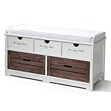 ミッシェル アンティークベンチ クッション付き クッションを外せばテレビ台としても活躍するアンティークテイストの収納ベンチ