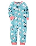 カーターズ　　フリース　カバーオール フラワー　スカイブルー　女の子　ボディスーツ　ロンパース　ベビー服　パジャマ 1歳　12Ｍ [並行輸入品]
