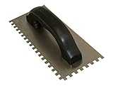 Kraft Tool HC168P Hi Craft Square Notch Trowel with 9 x 4-Inch Steel Blade, 1/16 x 1/16 x 1/16-Inch 