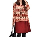 Tresor マタニティ 産前 産後 妊娠 初期 中期 後期 綿 素材 柔らかい生地 ゆったり 長袖 伸縮性いい ワンピース 保温性抜群 TRAP-152904　レッドXL