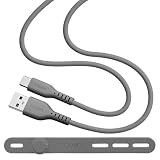 ラスタバナナ 充電ケーブル calon iPhone 用 やわらかシリコンケーブル Type-A to Type-C 1.0m グレー R10CAAC3A06GRY