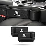 【クラウン専用】シートサイドポケット CROWN 専用 車内 隙間 収納 ケース クラウン 30系 220系 210系 200系 180系 170系 車 サイド収納ボックス 大容量 ドリンクホルダー付き 小物入れ 落下防止 カー用品 カーアクセサリー PUレザー 直径7cm以内ボトルを入れ 運転席と助手席セット2個入り (クラウン専用+カーボン調)