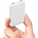 明誠 モバイルバッテリー 大容量 6800mAh 超小型 軽量 超薄型 急速充電【PSE認証済】USB2ポート 携帯充電器 コンパクト スマホ充電器 iOS/Android対応(ホワイト)