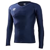 [アンブロ] インナーシャツ 長袖 高速消臭 抗菌防臭 吸汗 速乾 ストレッチ Ｖネック シンプル ネービー Small