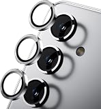 Hohotoon Galaxy S24カメラ保護フィルム ギャラクシー S24 カメラフィルム レンズカバー アルミ合金製＋AR高透過率強化ガラス 0.25mm超薄レンズ保護ケース 9H 防爆裂 ・耐衝撃・スクラッチ防止・露出オーバー防止・ケースに干涉なし (グレー 1セット)