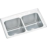 エルケイdlr332210pd1 18ゲージステンレススチール33 " x 22 " x 10.125 "ダブルボウルキッチンシンクトップマウントキット シルバー DLR332210PD5 1