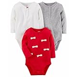 カーターズ Carter's 女の子用ホリデーチュチュリボンx透かし編み長袖ボディースーツ3枚セット (newborn(-55cm)) [並行輸入品]