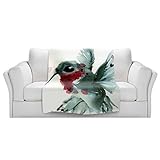 ブランケットウルトラソフトFuzzy 4サイズ！DIANOCHEデザインからby Dawn DermanクリスマスハチドリIIホームDecor Unique Designer芸術的スタイリッシュな寝室
