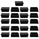 uxcell チューブインサート 30 x 40mm プラスチック製 長方形 リブ付き チューブインサート エンド カバー キャップ 家具 椅子 テーブル 脚 フロアプロテクター 21個入り