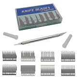 Cali&Brita 2023年版【替刃8種+Wホルダーグリップ】Knife Blades ホビー用 モデラーズナイフ デザインナイフ クラフトナイフ アートナイフ カッター プラモデル ガンプラ (替刃8種×10枚+グリップ)