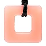 Teething Bling Pink Cupcake Square Pendant Teether Necklace by Teething Bling
