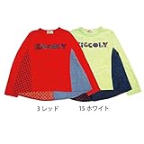 【SiShuNon/Kiccoly】水玉ダンガリー切替Tシャツ キッコリー 水玉 ドット ダンガリー 長袖Tシャツ 110 3 レッド