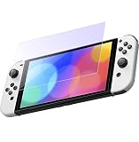 Elippa Switch 有機ELモデル ガラスフィルム ブルーライト93%カット全面保護 Switch OLED フィルム 強化ガラス 日本製「旭硝子」素材 硬度9H 目の疲れ軽減・指紋防止・気泡ゼロ・飛散防止・貼り付け簡単 （対応機種：Switch 有機ELモデル/Switch OLED 7インチ）(Switch社製造または販売ではない)